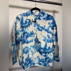 New Zara printed poplin shirt